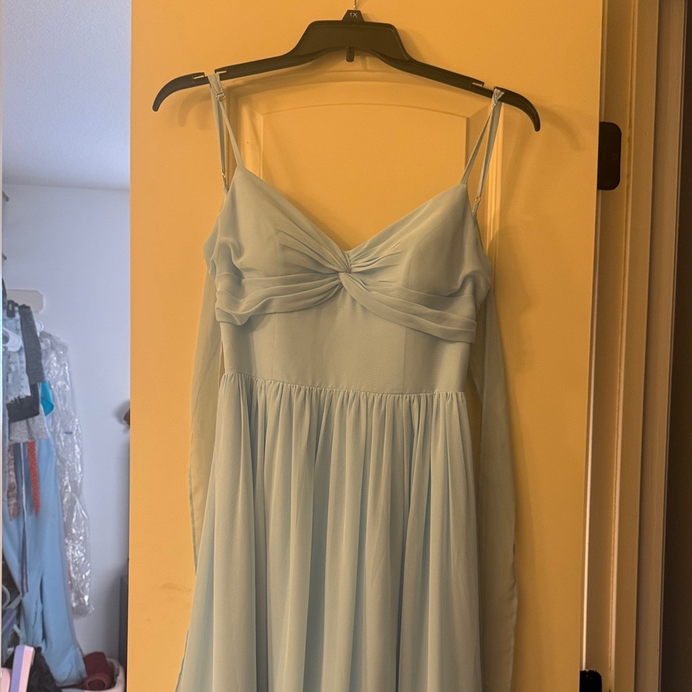 Azazie Sky Blue Maxi Dress